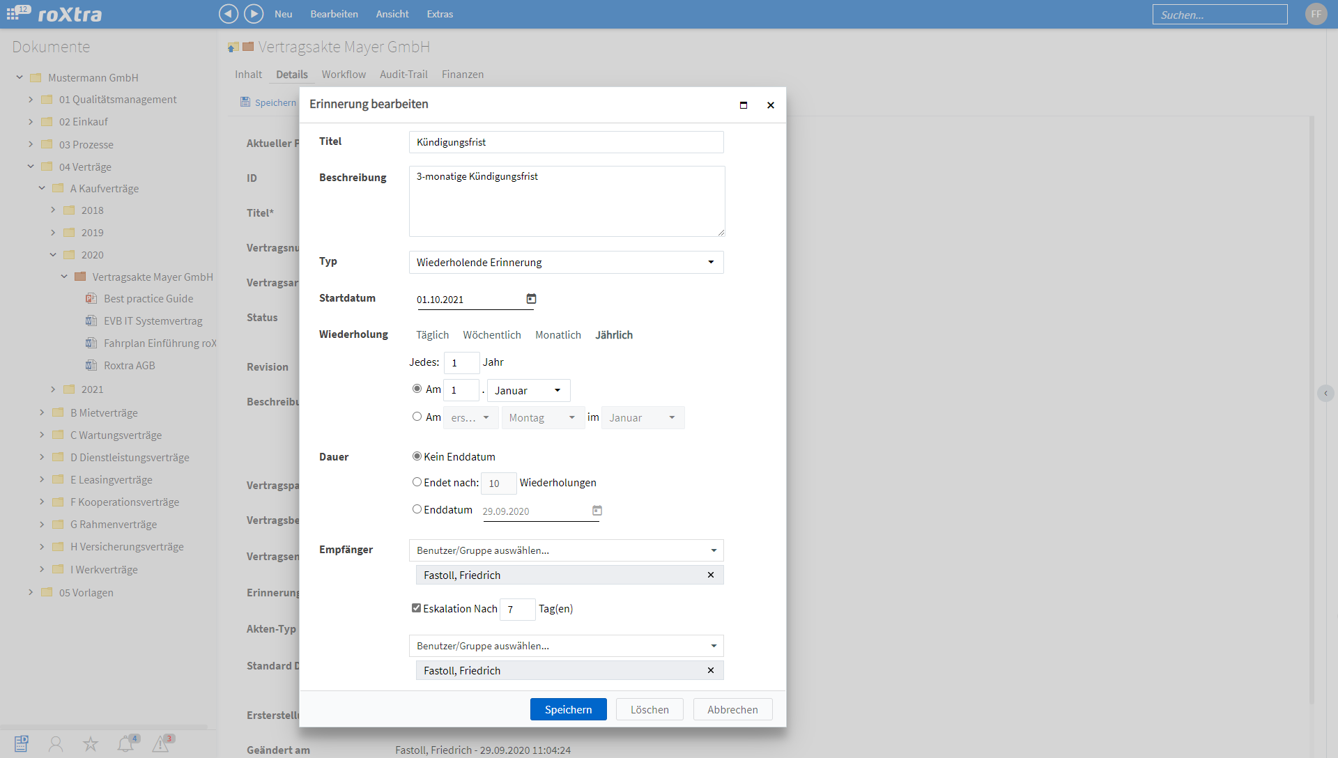 screenshot of roXtra Contracts